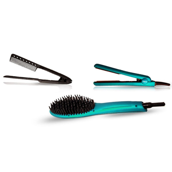 Metallic Turquoise Heated Brush Set