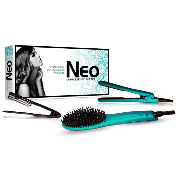 Metallic Turquoise Heated Brush Set