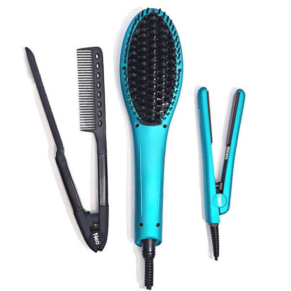 Metallic Turquoise Heated Brush Set